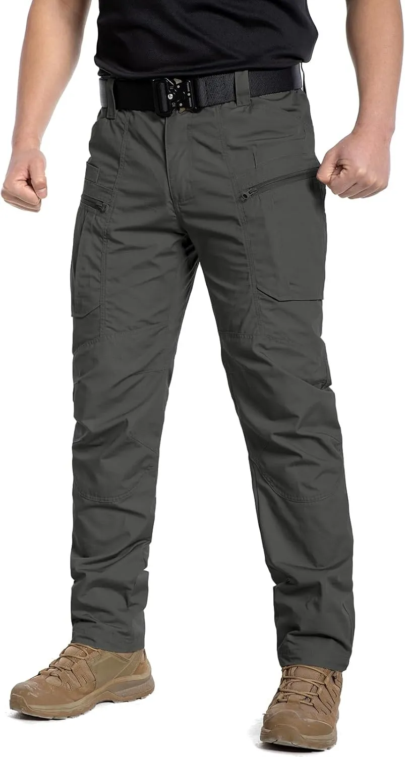 CARWORNIC Men's Lightweight Tactical Pants Ripstop Military Cargo Pants Water Resistant Outdoor Hiking Work Pants