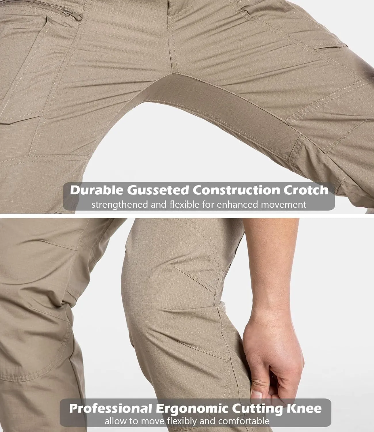 CARWORNIC Men's Lightweight Tactical Pants Ripstop Military Cargo Pants Water Resistant Outdoor Hiking Work Pants