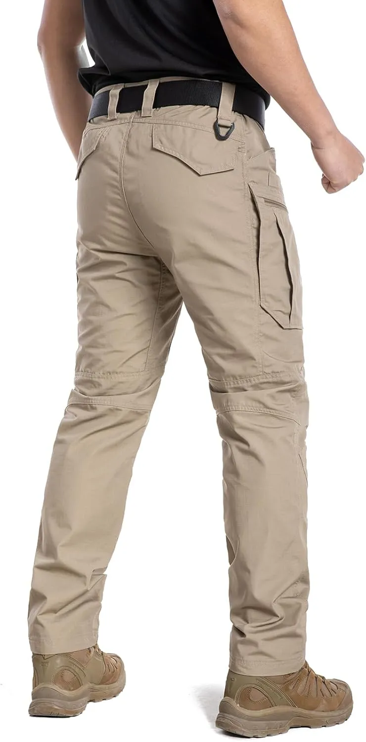 CARWORNIC Men's Lightweight Tactical Pants Ripstop Military Cargo Pants Water Resistant Outdoor Hiking Work Pants