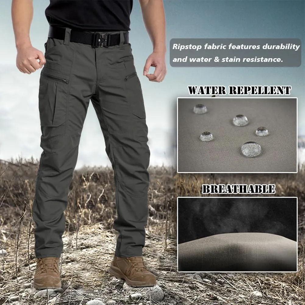 CARWORNIC Men's Lightweight Tactical Pants Ripstop Military Cargo Pants Water Resistant Outdoor Hiking Work Pants