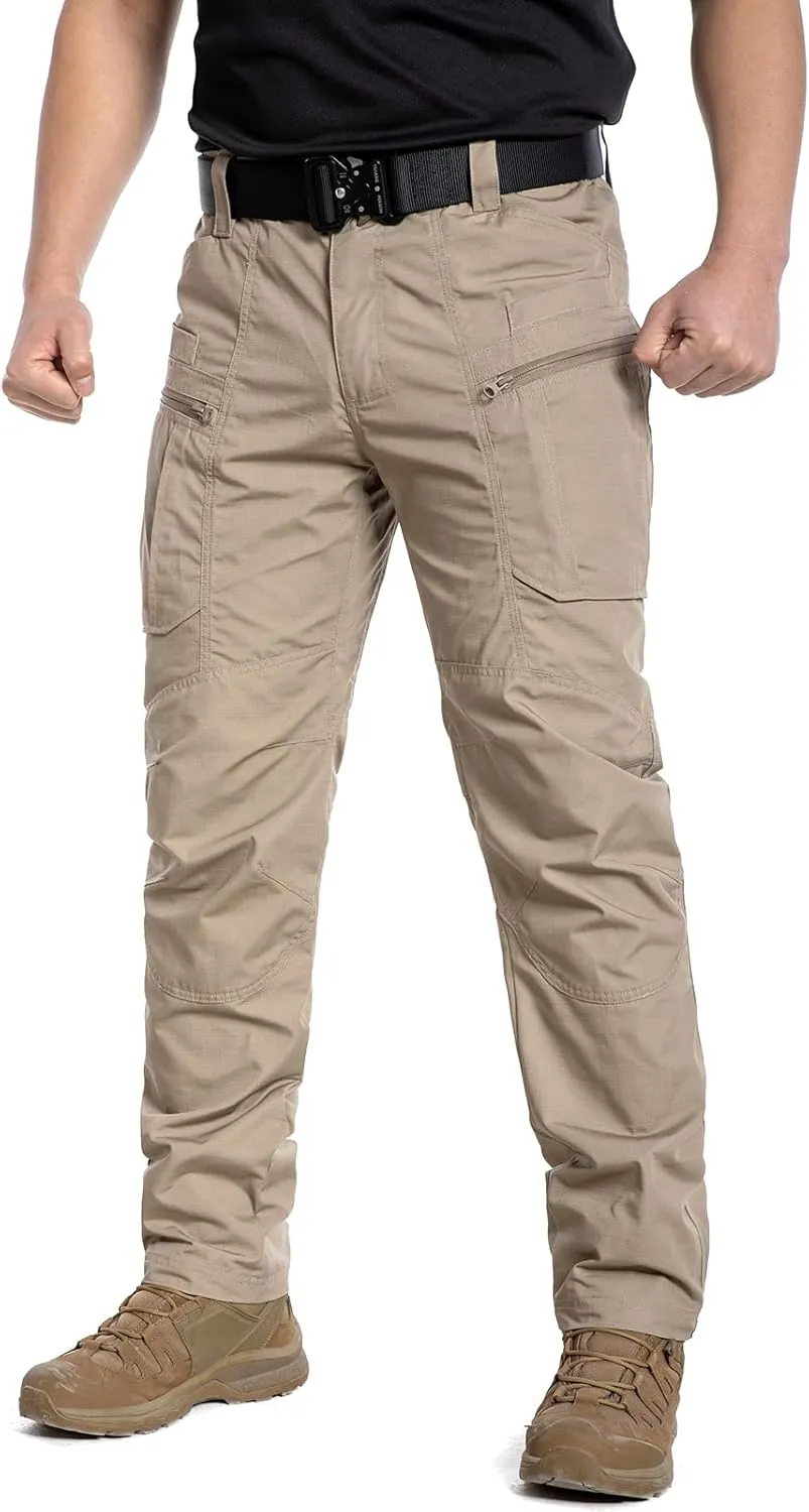 CARWORNIC Men's Lightweight Tactical Pants Ripstop Military Cargo Pants Water Resistant Outdoor Hiking Work Pants