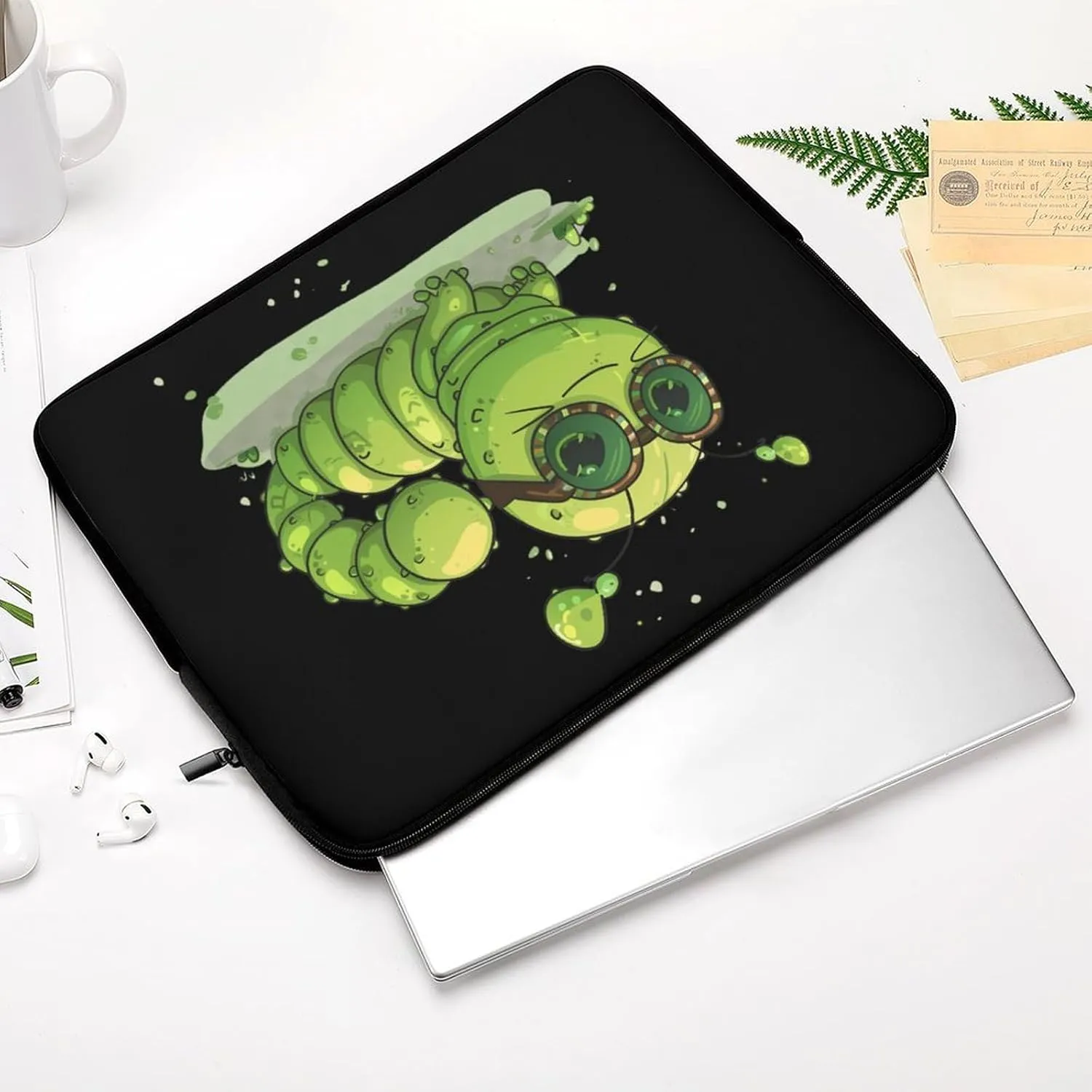 Caterpillar Glasses Insect Bug Laptop Sleeve Case Protective Computer Bag Carrying Briefcase for Men Women