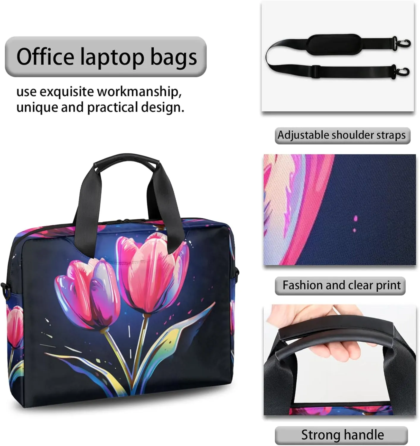 cfpolar Laptop Bag Laptop Satchel Briefcase Adjustable shoulder Carrying for 15 inch-16 inch Laptop-3