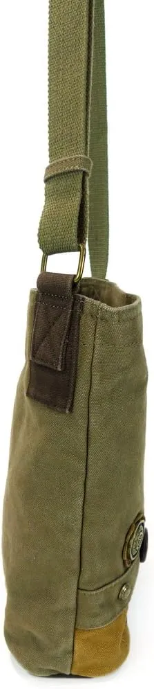 CHALA Handbags Brown/Olive Canvas Patch Cross-body Messenger Bags with 2021 new Key-fob