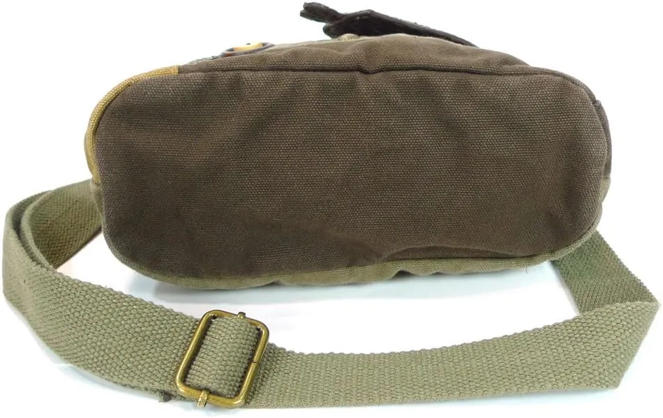 CHALA Handbags Brown/Olive Canvas Patch Cross-body Messenger Bags with 2021 new Key-fob