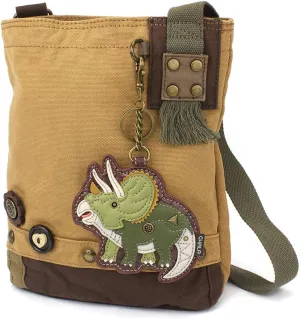 CHALA Handbags Brown/Olive Canvas Patch Cross-body Messenger Bags with 2021 new Key-fob