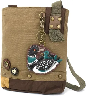 CHALA Handbags Brown/Olive Canvas Patch Cross-body Messenger Bags with 2021 new Key-fob