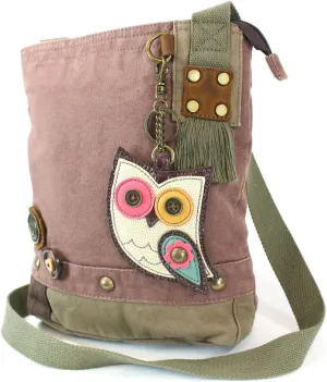 Chala Handbags Patchwork Crossbody Canvas Messenger Bags with Faux Leather Animal Coin Purse