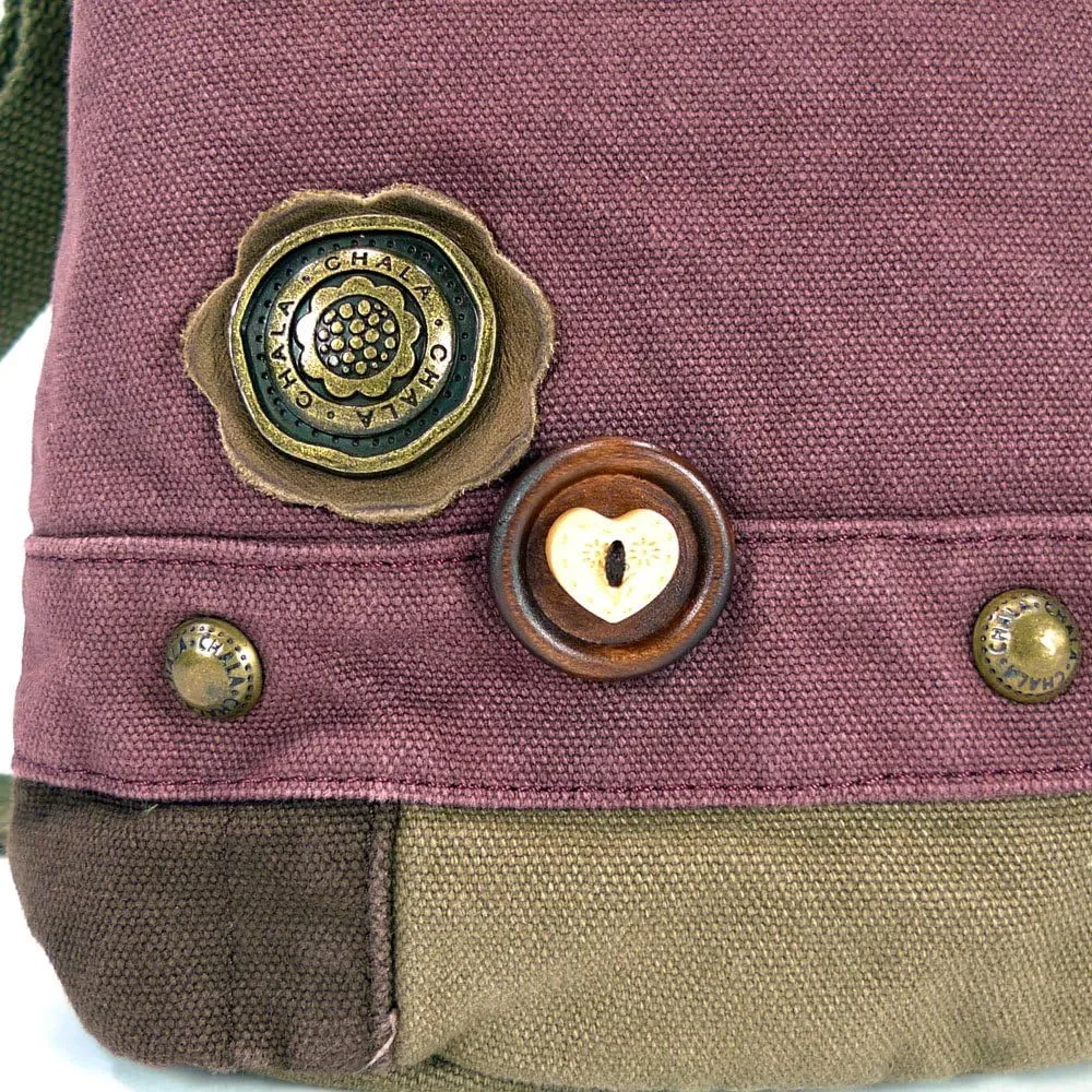 Chala Handbags Patchwork Crossbody Canvas Messenger Bags with Faux Leather Animal Coin Purse