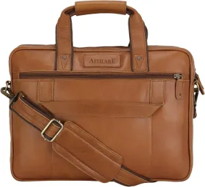 CHALLENGER Genuine Full Grain Leather Laptop Bag Full Grain 15" x 11" Gift 18LB001