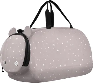 Childish Star and Moon Grey Peach Gym Duffel Bag with Shoes Compartment Multifunctional Carry On Bag for Travel, Sports, Fitness & Workout bolsos deportivos para mujer