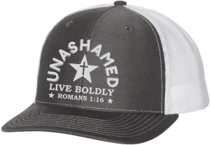 Christian Unashamed Live Boldly Romans 1:16 Mens Embroidered Mesh Back Trucker Hat
