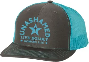 Christian Unashamed Live Boldly Romans 1:16 Mens Embroidered Mesh Back Trucker Hat