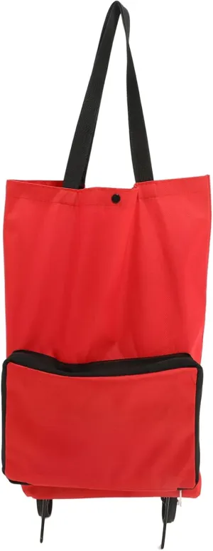 Ciieeo Foldable Shopping Cart with Wheels Capacity Rolling Tote Bag for Easy Transport Stylish Storage Organizer for Household Items
