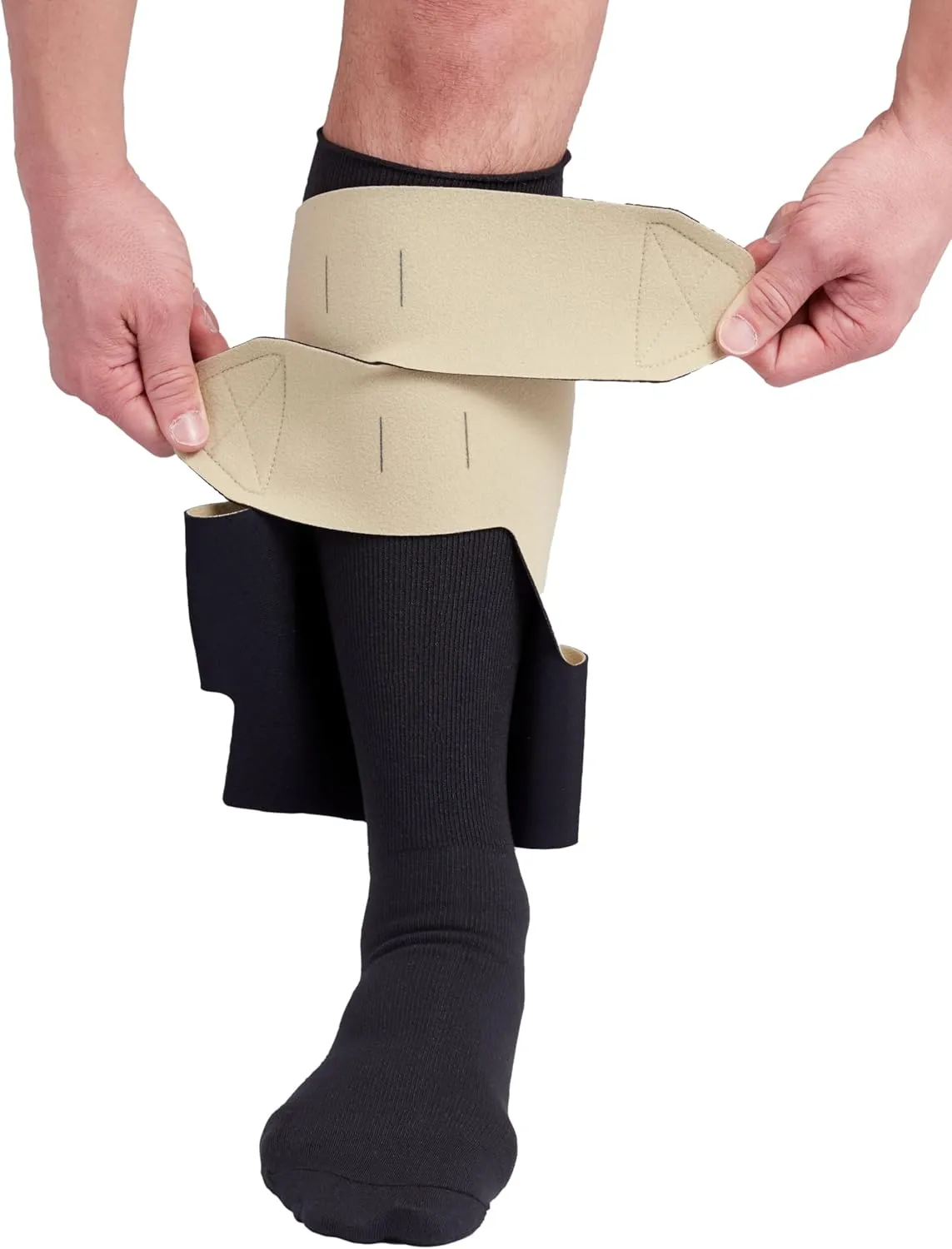 CircAid Juxtalite Lower Leg System – Easy to Use Adjustable Compression Level Garment for Men & Women, Leg Circulation, Compatible with Elastic Stockings, Medium (Full Calf)/Short