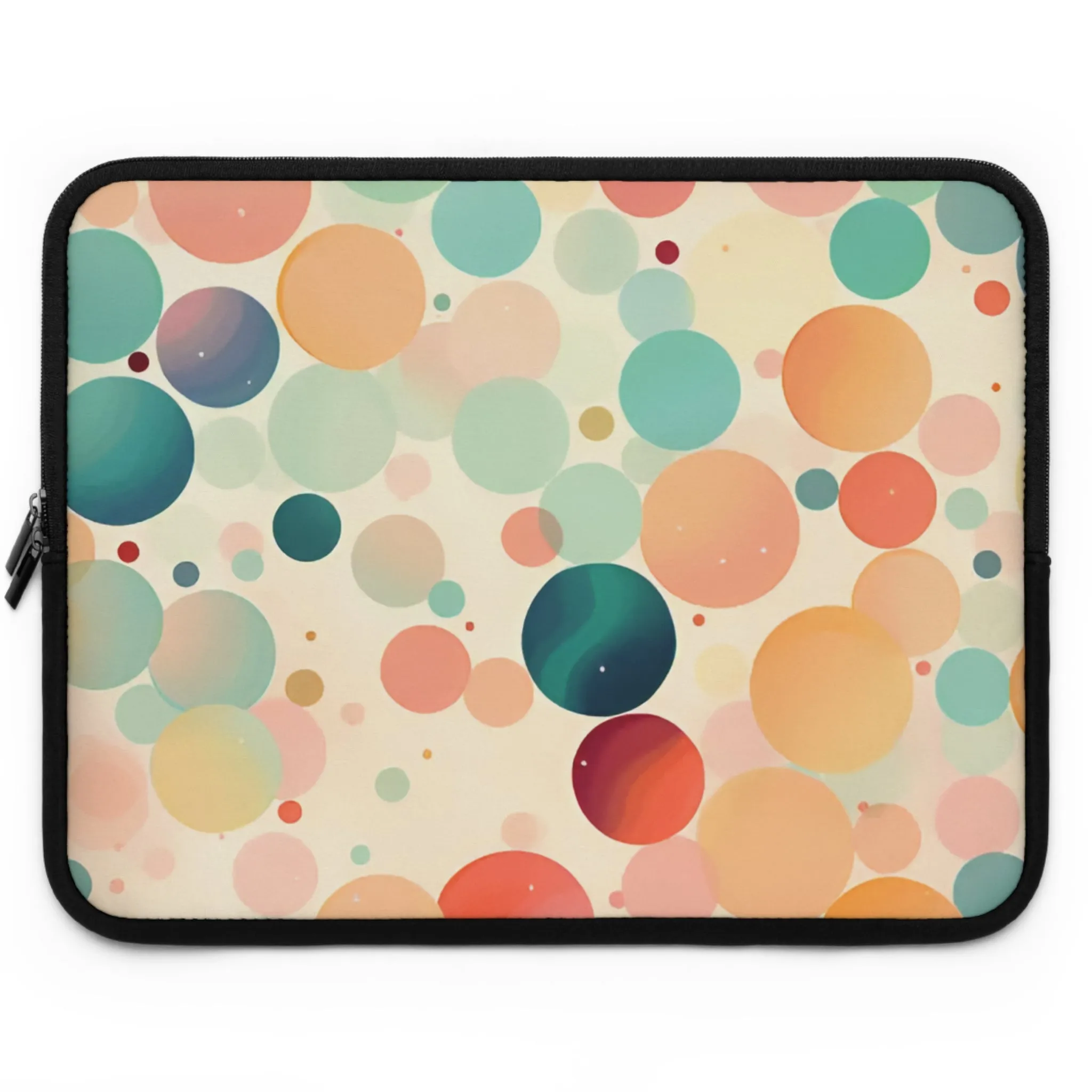 Circles in Pastel Retro Look Colorful Laptop Sleeve