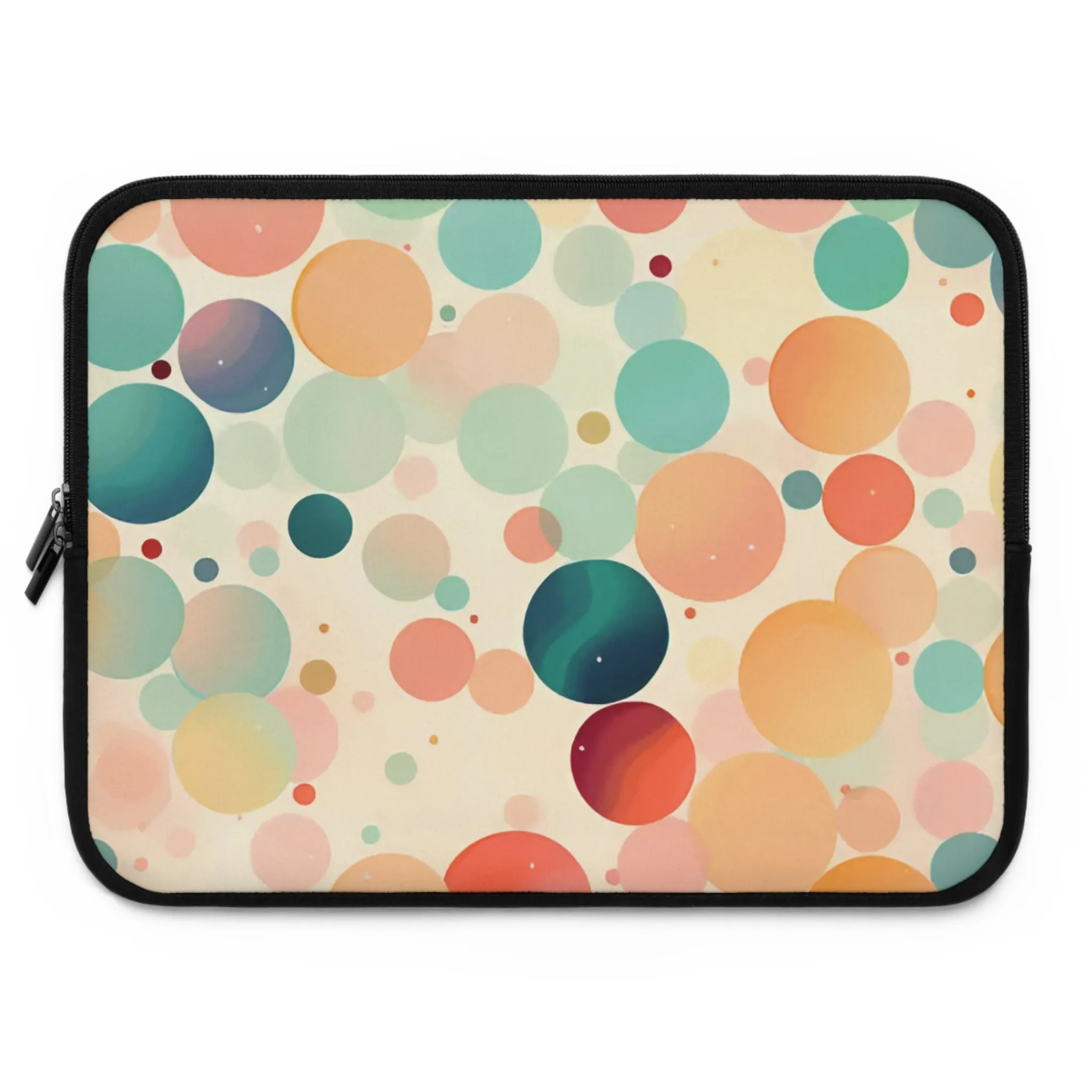 Circles in Pastel Retro Look Colorful Laptop Sleeve
