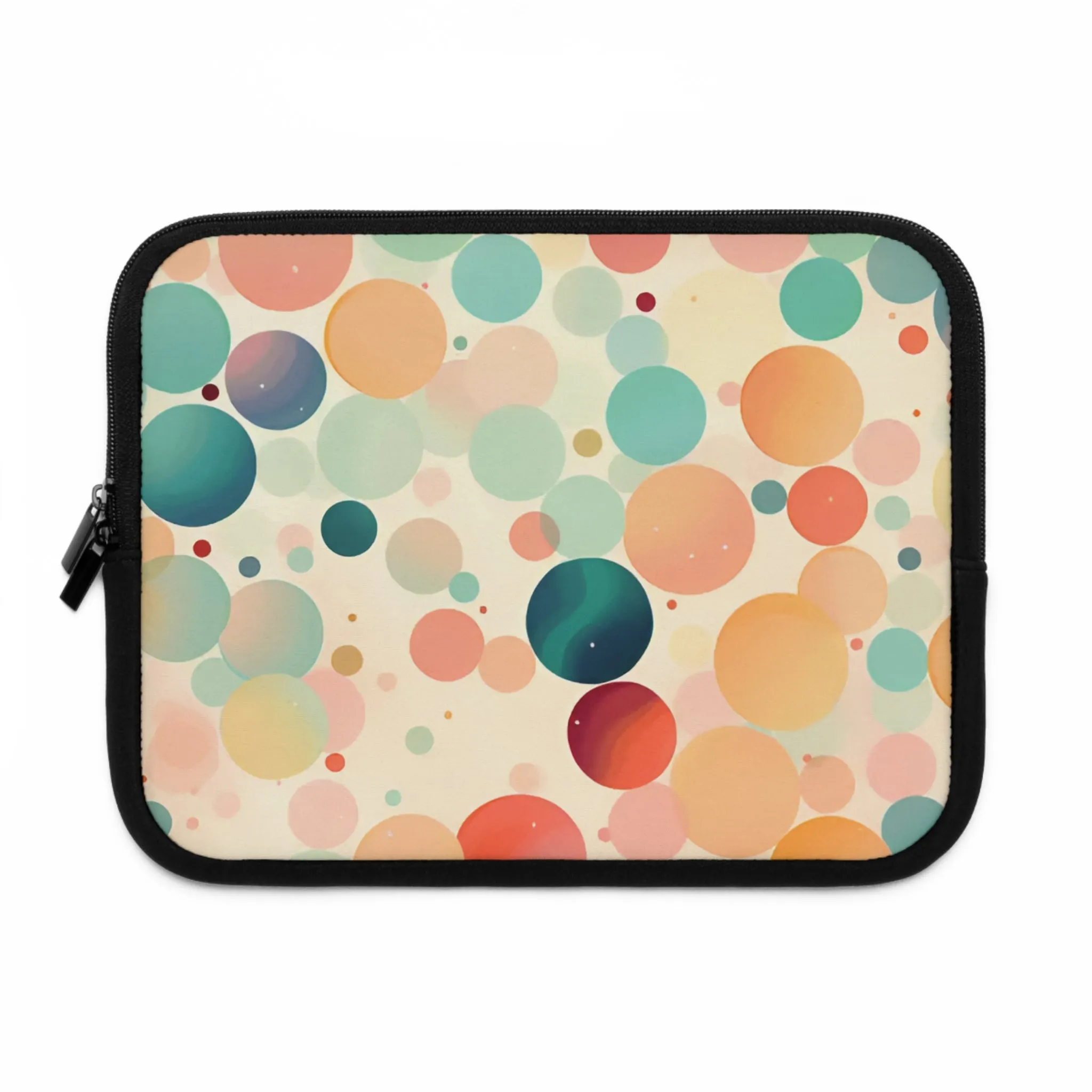 Circles in Pastel Retro Look Colorful Laptop Sleeve