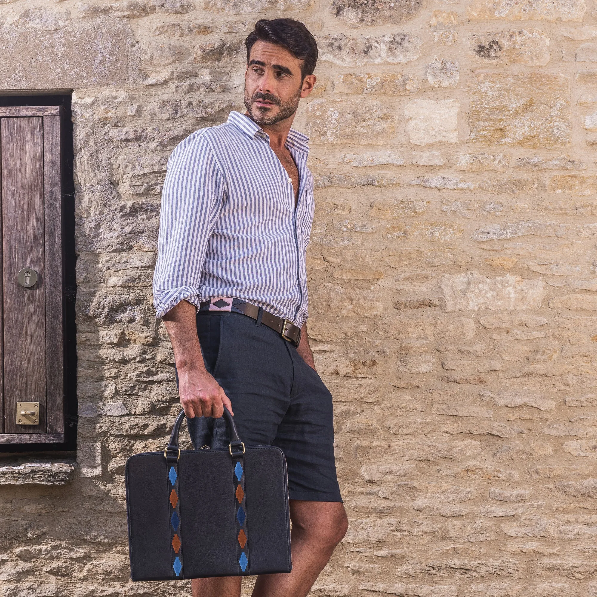 Clara Briefcase - Navy Leather