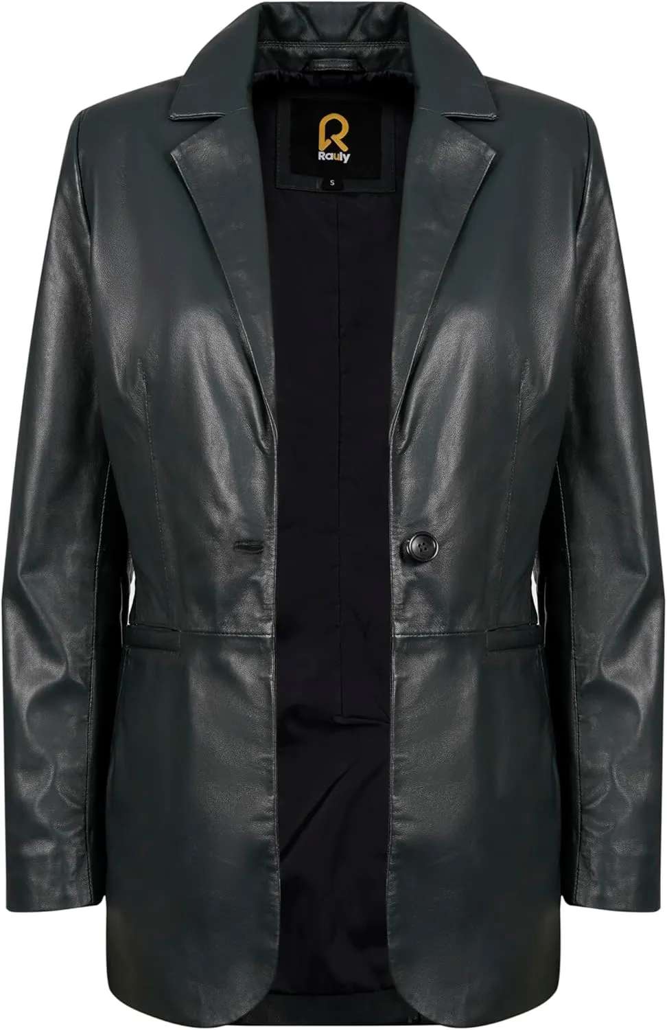Classic 2-Button Lambskin Leather Blazer Women - Casual Coat Long Sleeves Suit Style Real Leather Jacket for Women