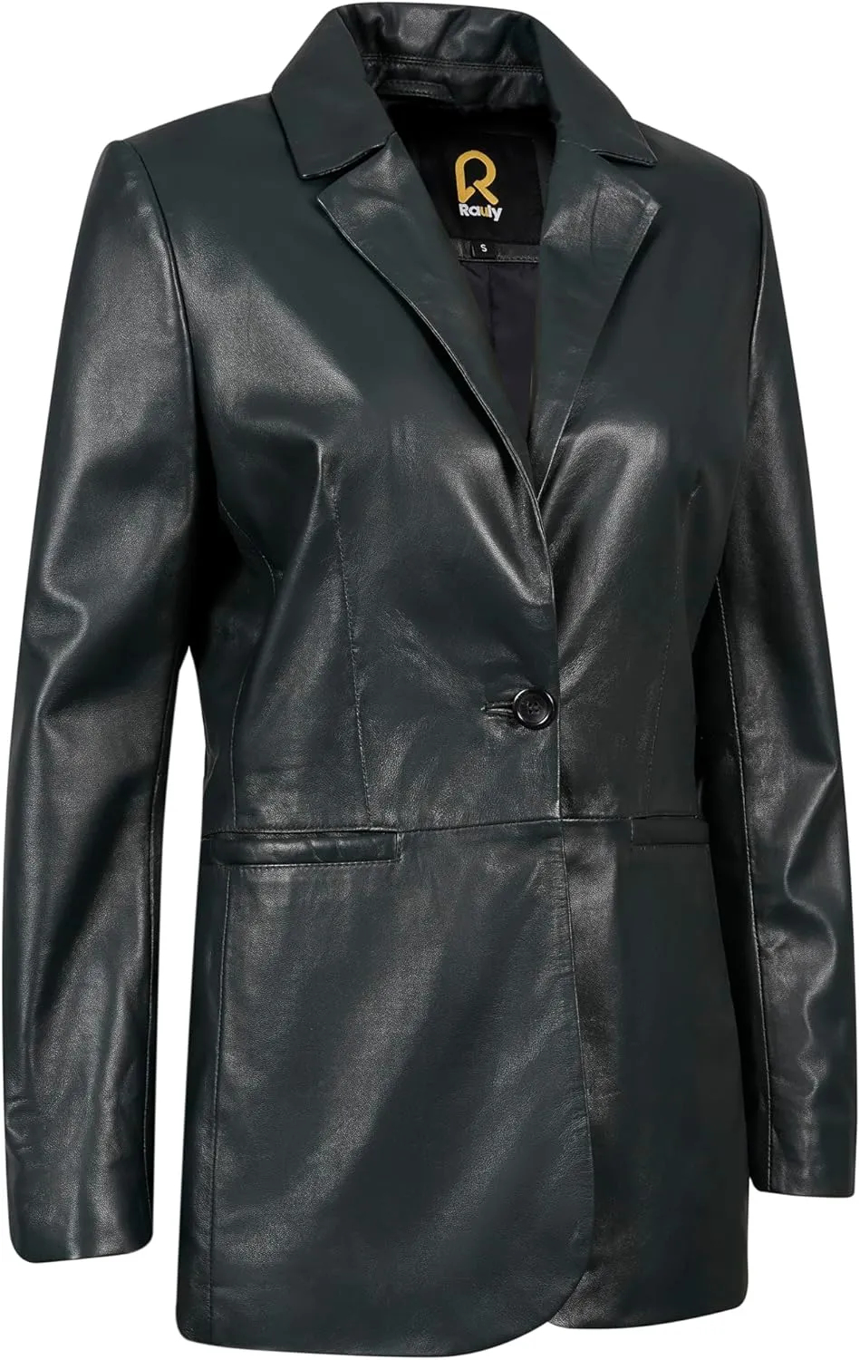 Classic 2-Button Lambskin Leather Blazer Women - Casual Coat Long Sleeves Suit Style Real Leather Jacket for Women