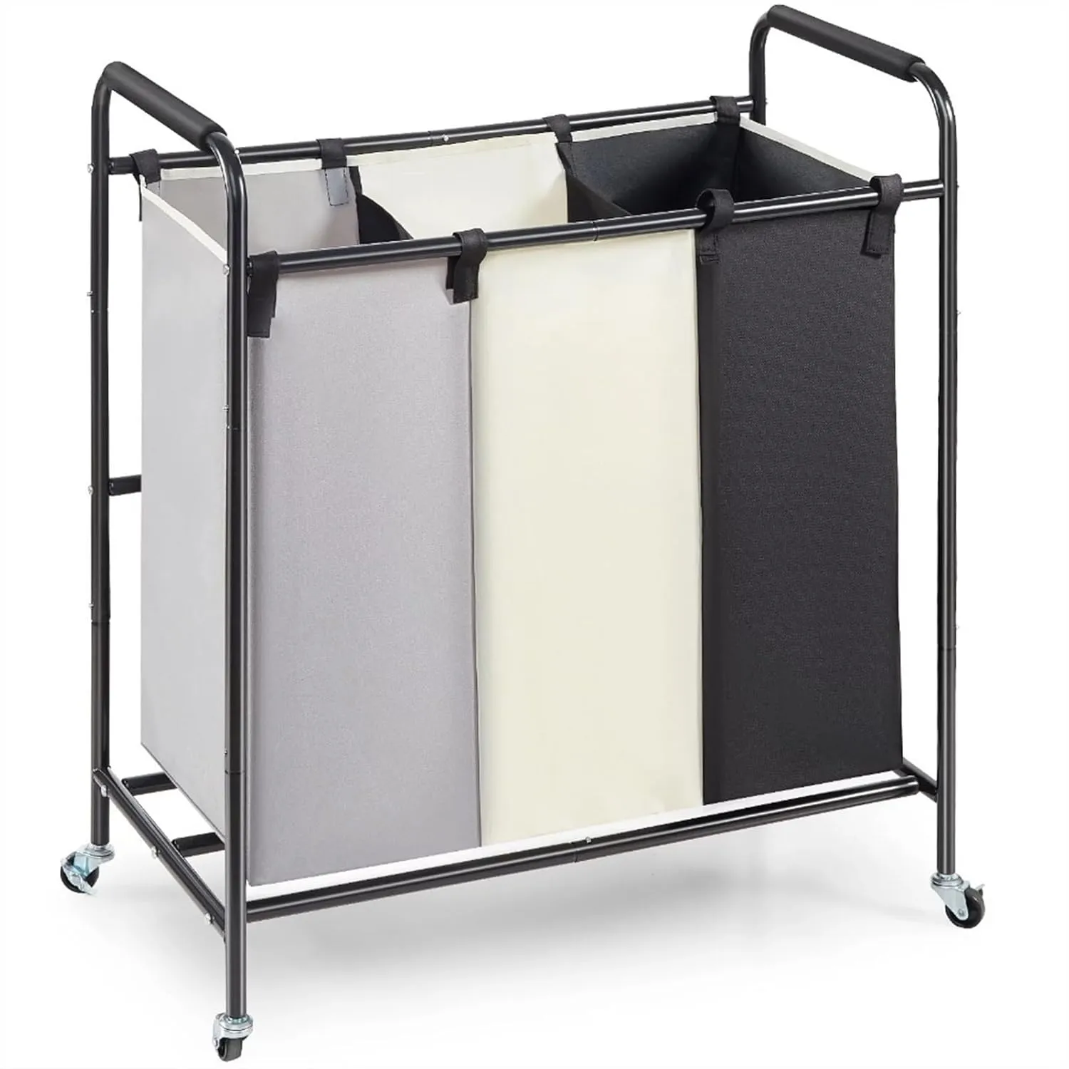 Clothes Hamper Laundry Sorting cart 3 Wheeled Rolling Dirty Clothes Basket Oxford Fabric Detachable Laundry Bag Bedroom Bathroom Laundry cart Laundry Basket