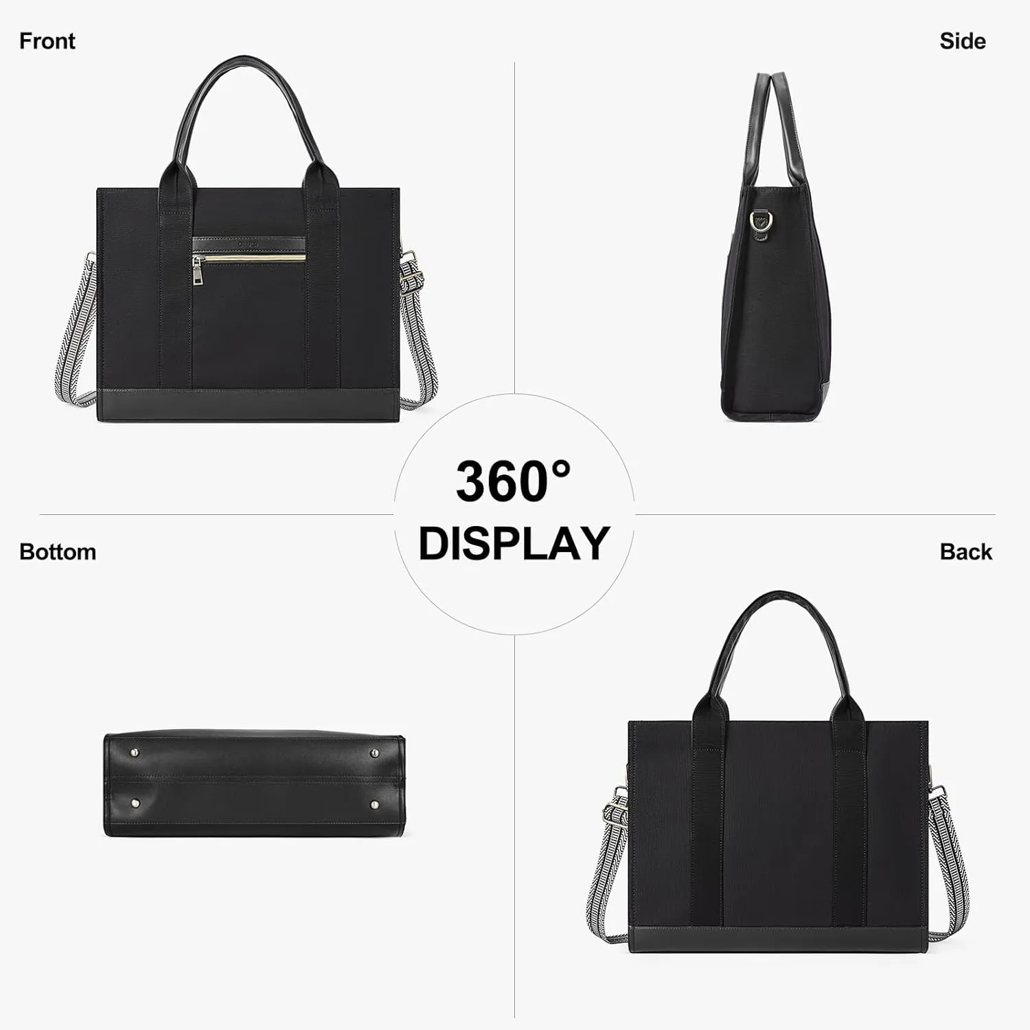 CLUCI Laptop Tote Bag for women 15.6 inch Computer Briefcase Leather Work Shoulder Bags Handbag for Office,School,Travel