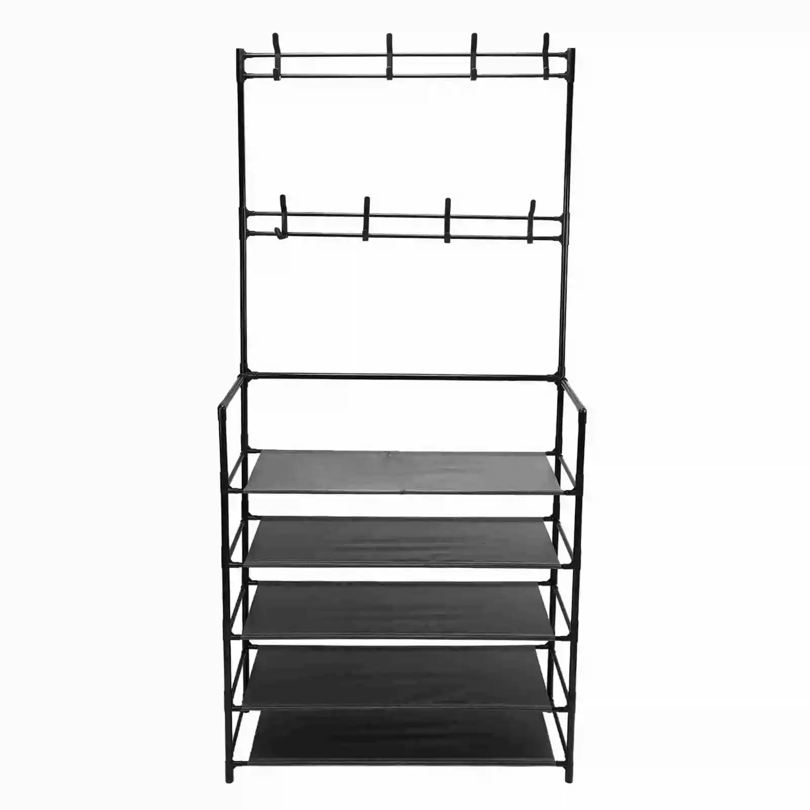 Coat Rack Stand 2 In 1 Space Saving Freestanding Stable Load Bearing Entryway Clothes Hanging Organizer Multifunction for Home