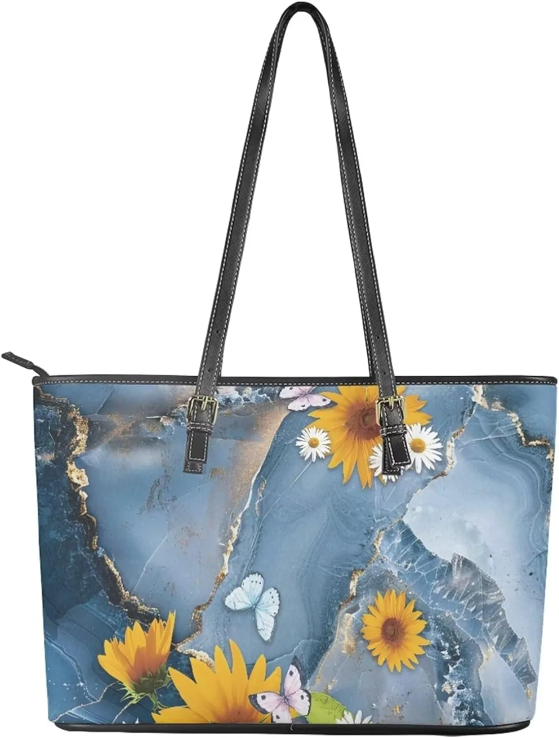 Coldinair Leather Tote Bag for Women with Zipper Large Shoulder Tote Bag Shopping Casual Travel Bag Handbag Purse