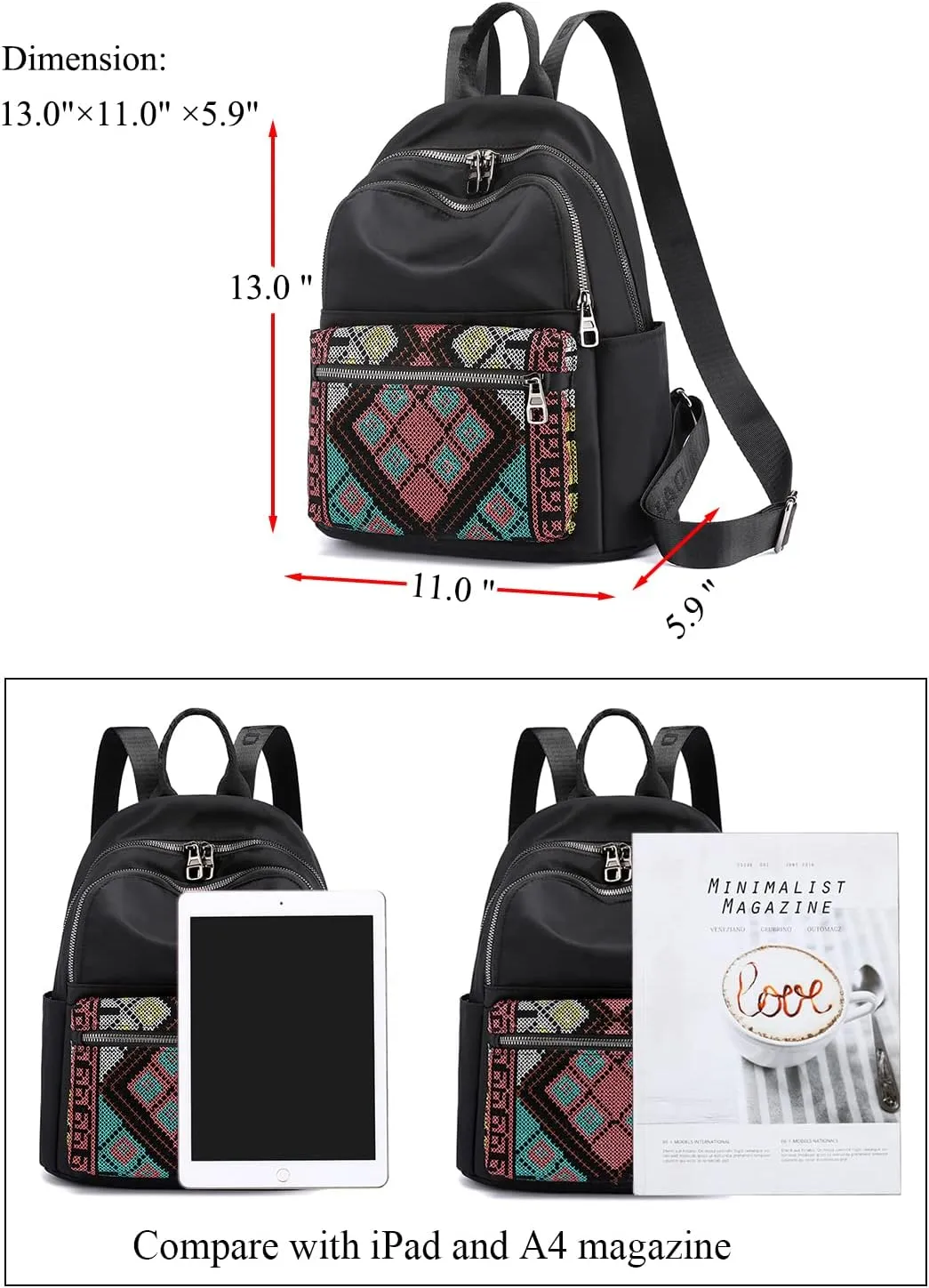 Collsants Small Nylon Backpack for Women Lightweight Mini Backpack Purse Travel Daypack (SH)