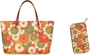 Coloranimal Cute Animal Women Tote Top-handle Bag Big Cross-body Handbag Long Purse Wallet Gift
