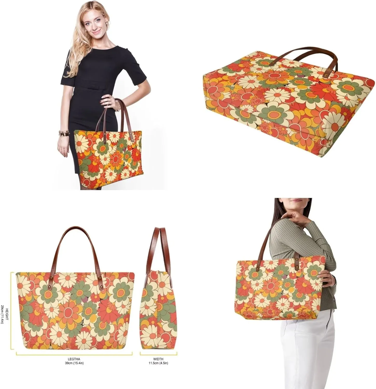 Coloranimal Cute Animal Women Tote Top-handle Bag Big Cross-body Handbag Long Purse Wallet Gift