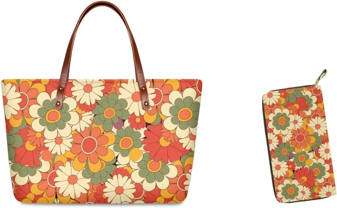 Coloranimal Cute Animal Women Tote Top-handle Bag Big Cross-body Handbag Long Purse Wallet Gift