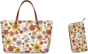 Coloranimal Cute Animal Women Tote Top-handle Bag Big Cross-body Handbag Long Purse Wallet Gift
