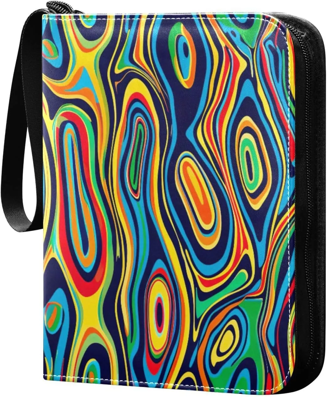 Colorful Abstract Pattern Card Binder, 400 Pockets Card Holder with 50 Sleeves, Sturdy Card Holder Folders for Game Cards & Sports Cards