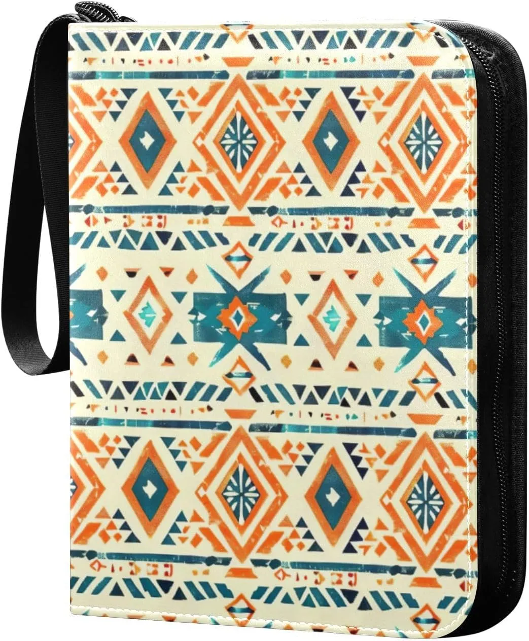 Colorful Aztec Pattern Card Binder, 400 Pockets Card Holder with 50 Sleeves, Sturdy Card Holder Folders for Game Cards & Sports Cards