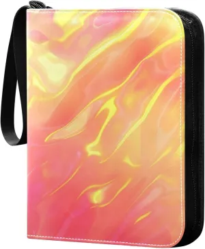 Colorful Background Card Binder Trading Cards Holder 4-Pocket，Album Pages Card Display Sleeves Fits 400 Cards Collector Book