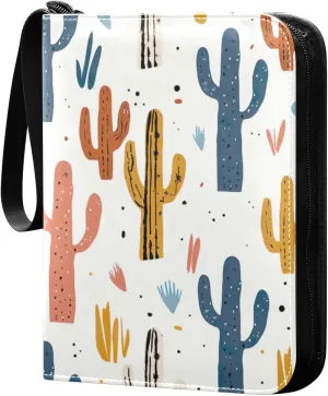 Colorful Cactus Card Binder, 400 Pockets Card Holder with 50 Sleeves, Sturdy Card Holder Folders for Game Cards & Sports Cards