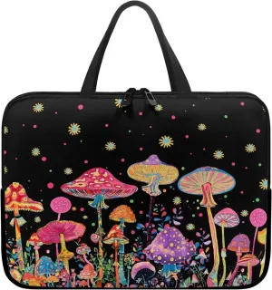 Colorful Mushrooms 10-17 Inch Kids Tablet Portable Neoprene Zipper Carrying Sleeve Case Bag Computer Tablet Handbag Case Notebook Messenger Briefcase for Travel/Business/School