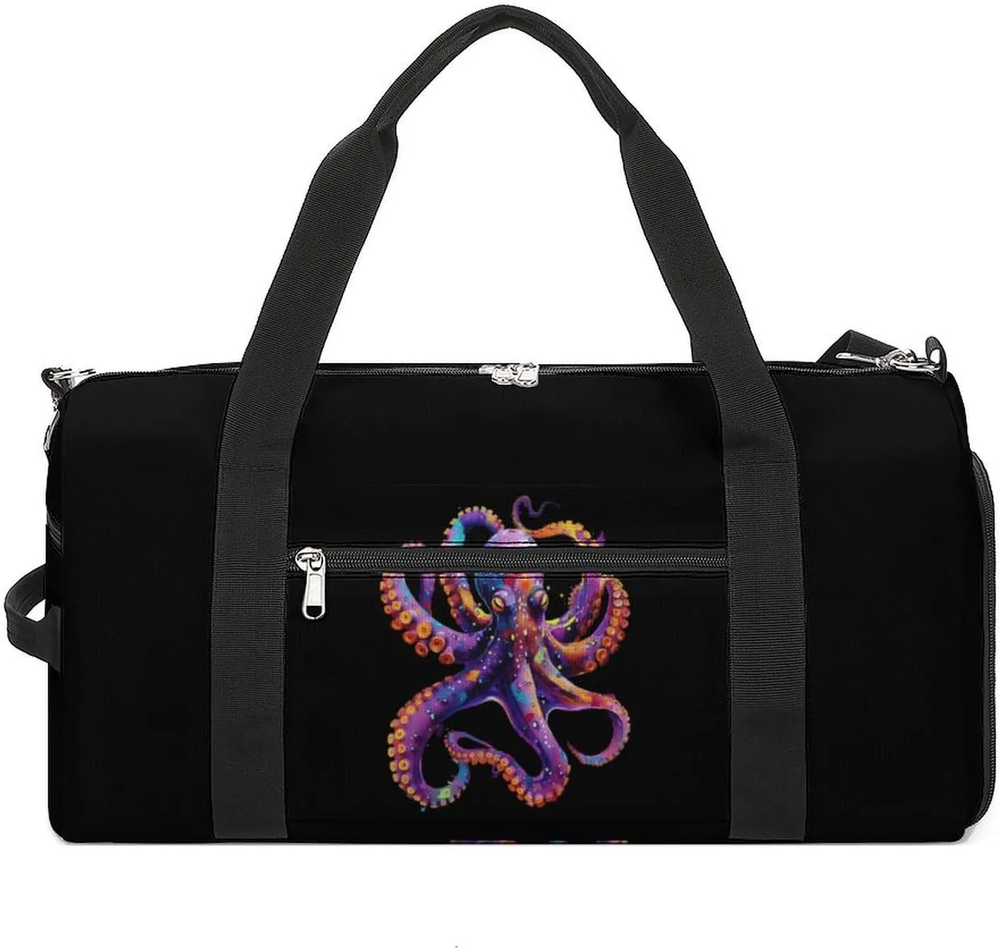 Colorful Octopus Travel Gym Bag Sport Workout Duffel Bags with Compartments And Side Pocket