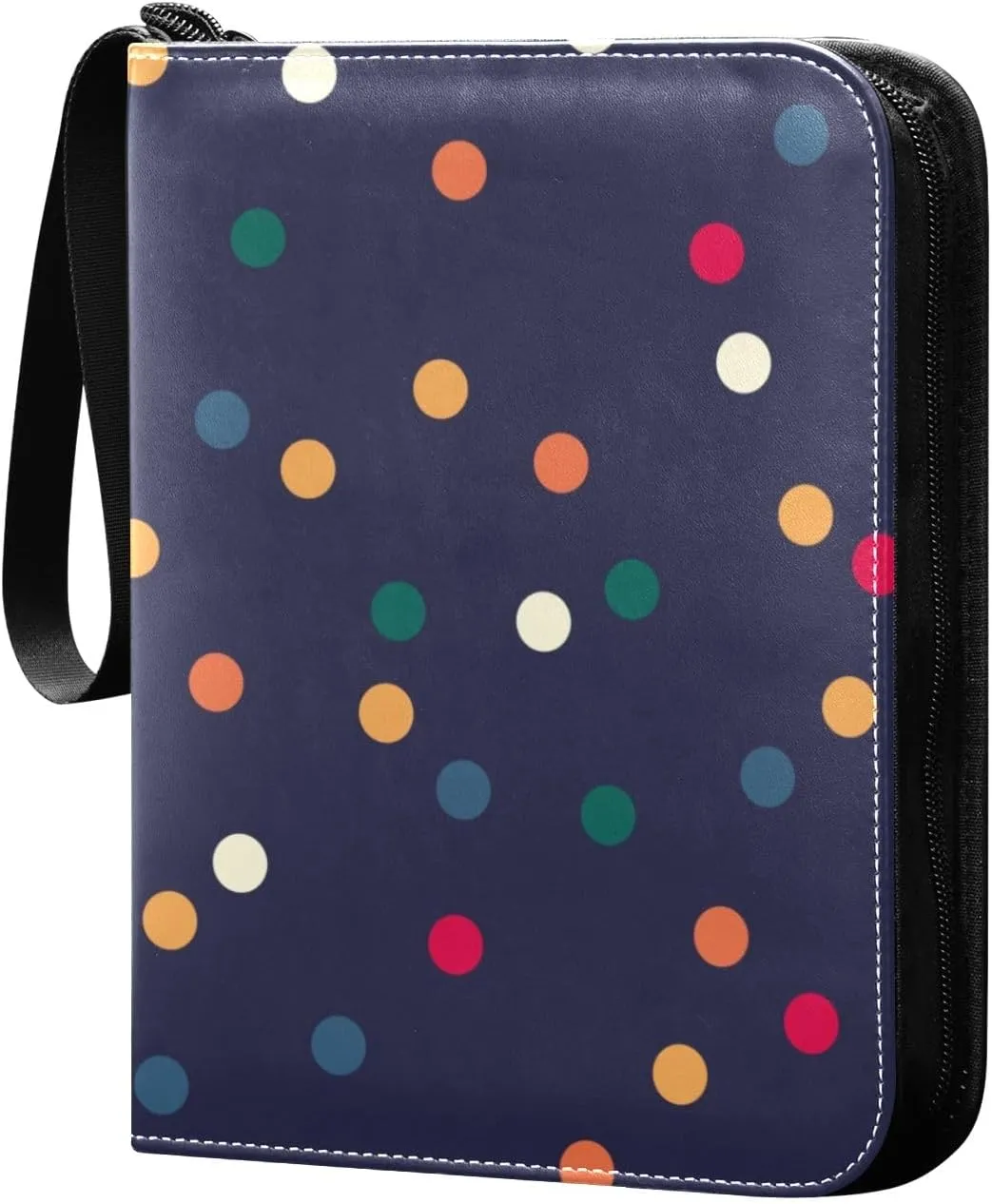 Colorful Polka Dots Card Collecting Binder, 4 Pocket Binder with Sleeves for Sports Cards, Game Cards