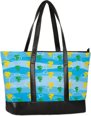Colorful Seahorse Laptop Tote Bag for Women Lightweight Work Purse with Multiple Compartments Fits 13-15.6 Inch Laptop Tablet Shoulder Bag for Office Travel Daily Use