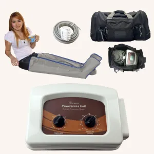 Compression Leg Massage System with Device,Full Leg Garments Pair, Tubing Connector and Travel Carrying Duffle Bag (X-Large)