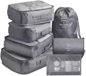 Compression Packing Cubes for Travel, Lightweight Vacation Travel Essentials, Travel Accessories for Suitcase Organizer Bags Set, Durable Luggage Organizer Travel Bags (gery 9 set)