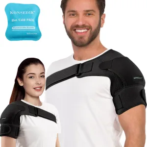 Compression Recovery Shoulder Brace Immobilizer for Torn Rotator Cuff,AC Joint Pain Relief,Dislocation,Arm Stability,Injuries,Tears,Adjustable Fit Supports for Men&Women(Black, Small)