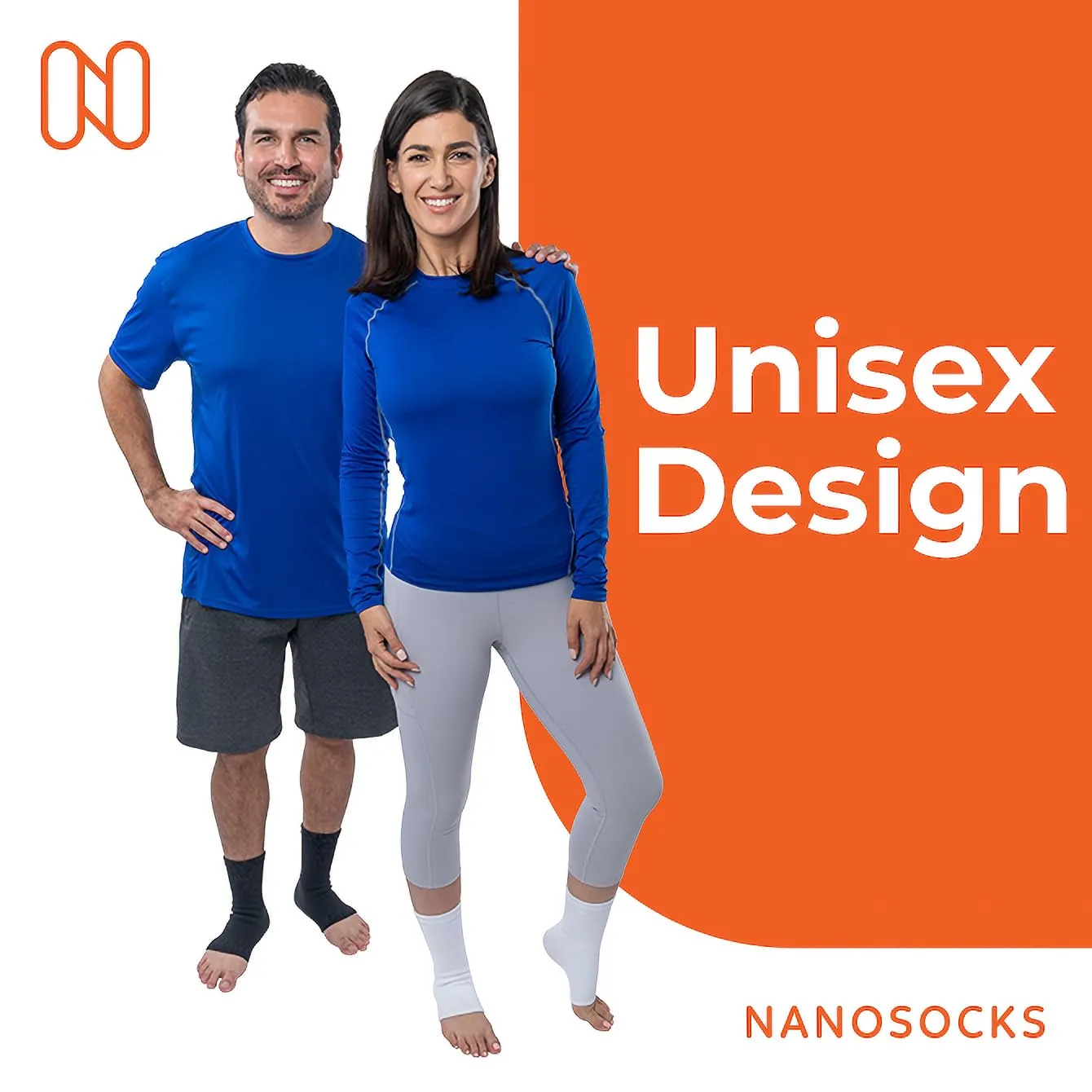 Compression Socks for Women & Men (1 Pair) - BEST Ankle Brace Support Sleeve for Neuropathy, Plantar Fasciitis, Diabetic Foot Nerve Pain Relief - Toeless (Large, White)
