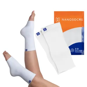 Compression Socks for Women & Men (1 Pair) - BEST Ankle Brace Support Sleeve for Neuropathy, Plantar Fasciitis, Diabetic Foot Nerve Pain Relief - Toeless (Large, White)