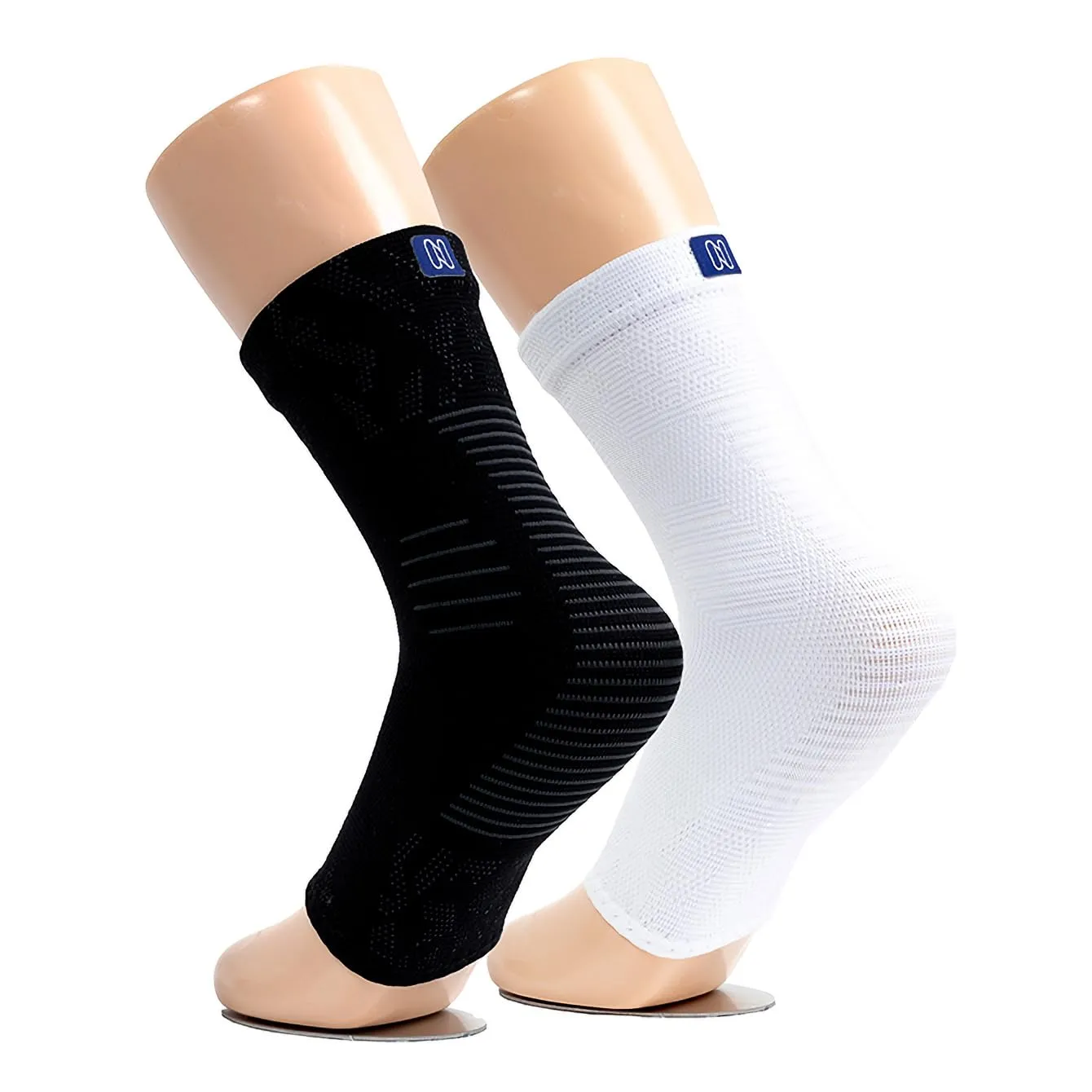 Compression Socks for Women & Men (1 Pair) - BEST Ankle Brace Support Sleeve for Neuropathy, Plantar Fasciitis, Diabetic Foot Nerve Pain Relief - Toeless (Large, White)
