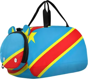 Congo Flag Travel Duffle Bags Girls Tote Overnight Weekender Duffel Shoe Compartment Carry on Duffel Bag Boys
