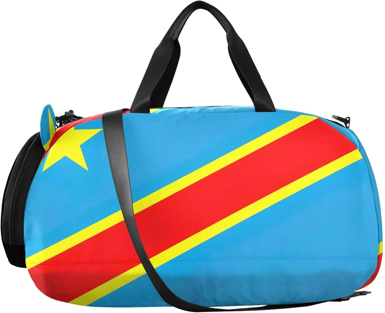 Congo Flag Travel Duffle Bags Girls Tote Overnight Weekender Duffel Shoe Compartment Carry on Duffel Bag Boys